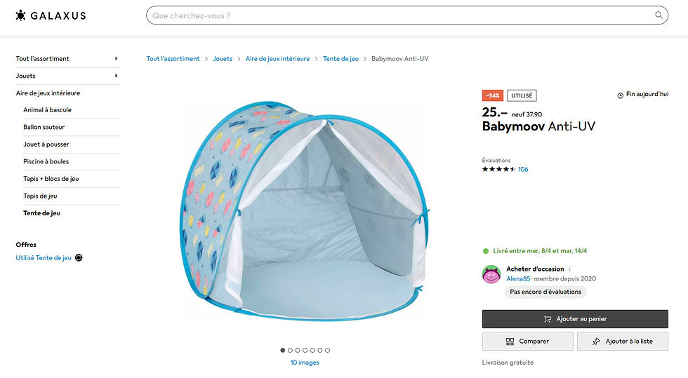 Miniature : A VENDRE - V001437 - Tente de plage ou d'extérieur anti-UV valeur 38 CHF