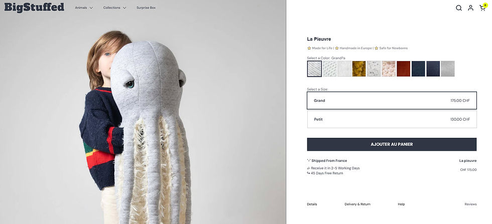 Miniature : A VENDRE - V005016 - La pieuvre GrandPa Big 90cm Bigstuffed valeur 175 CHF