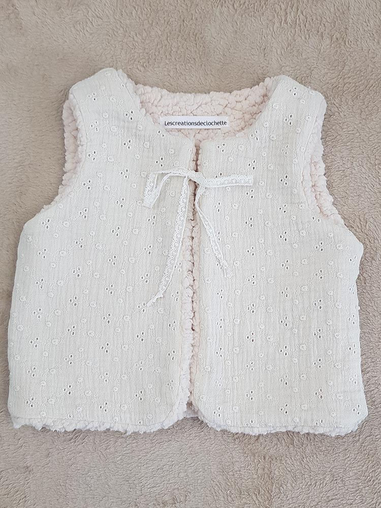 gilet berger broderie anglaise