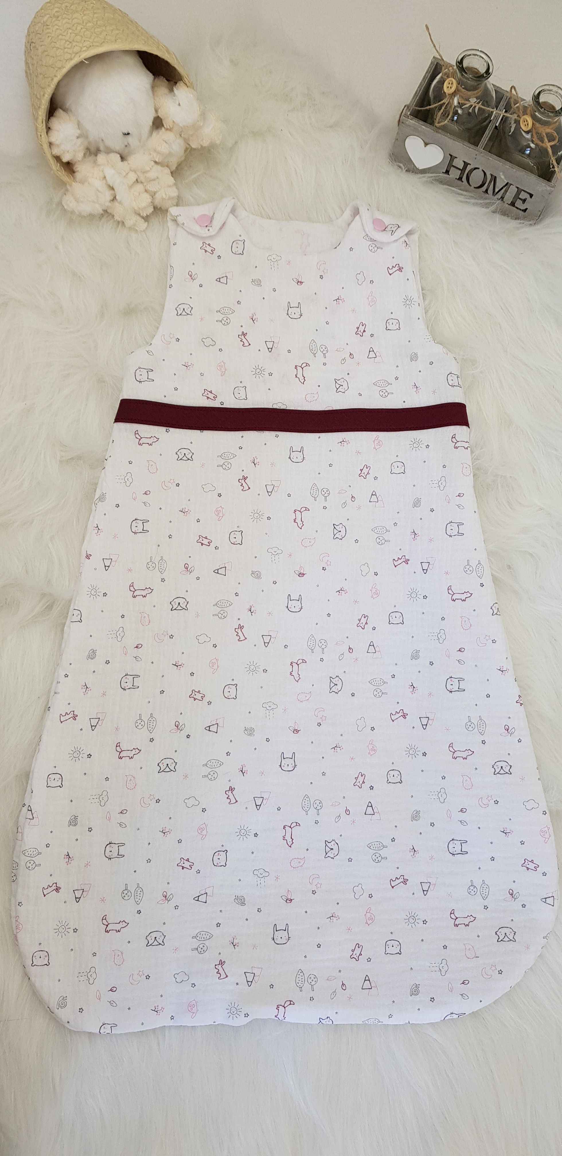 Gigoteuse d'été Petits Animaux violets.