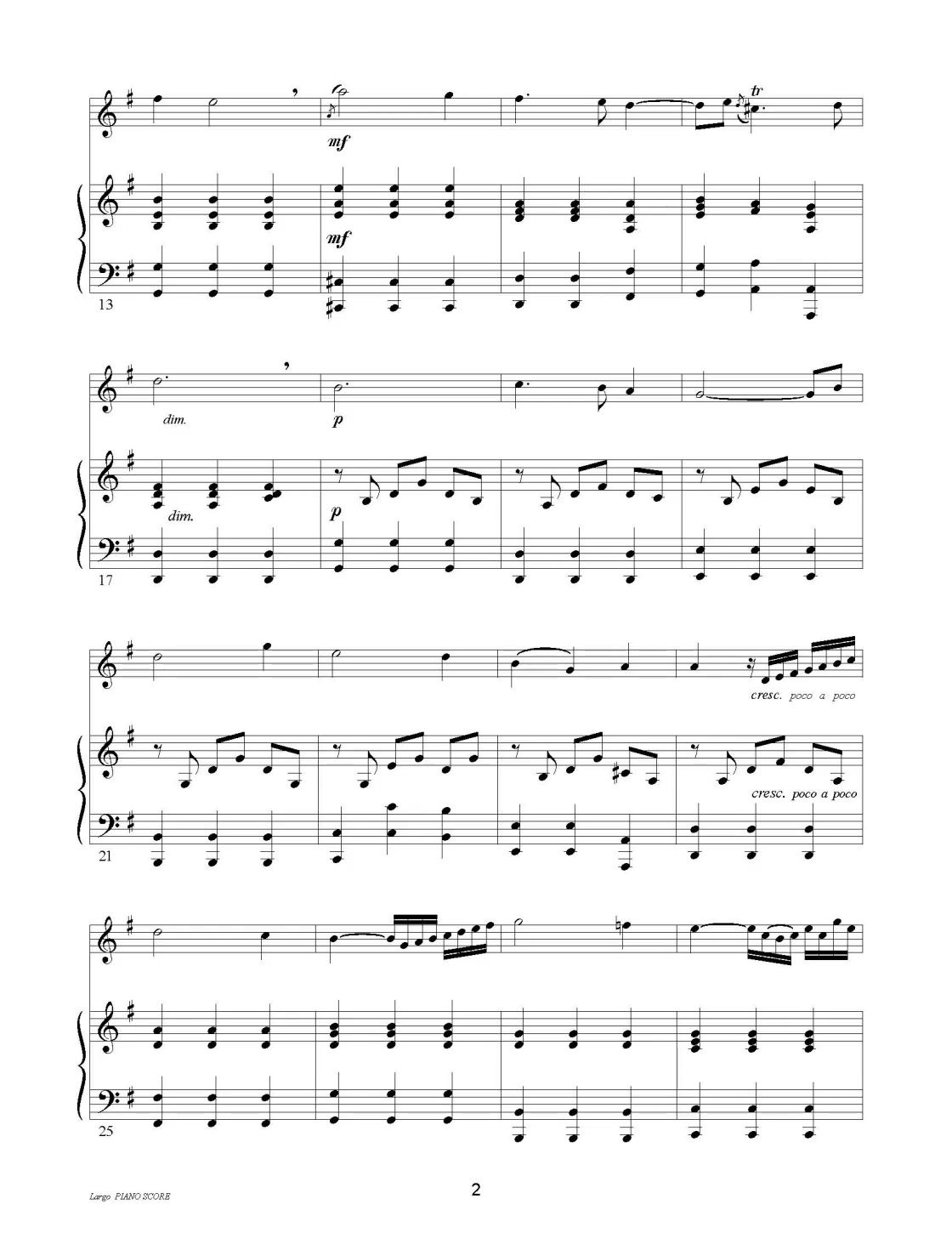 Largo for Violin and Piano