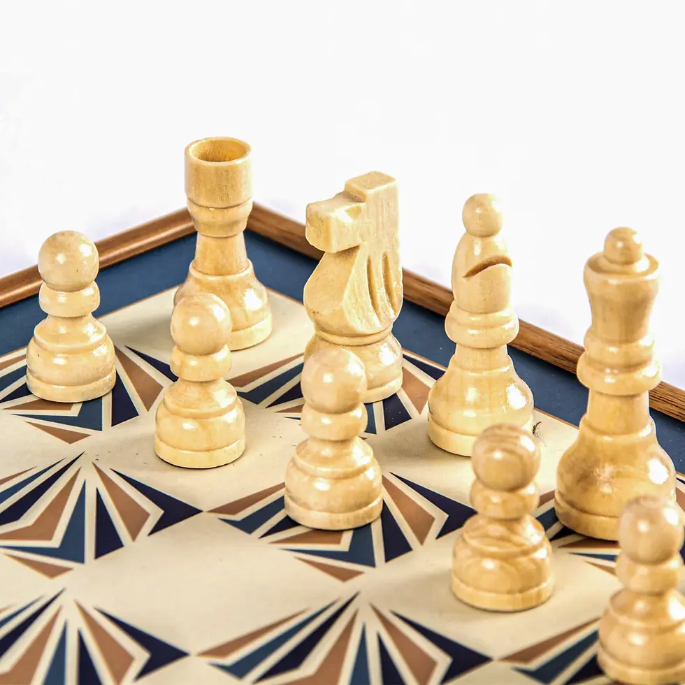 Minijatura: Set: Šah/Backgammon/Ludo/Snakes tamnoplavi