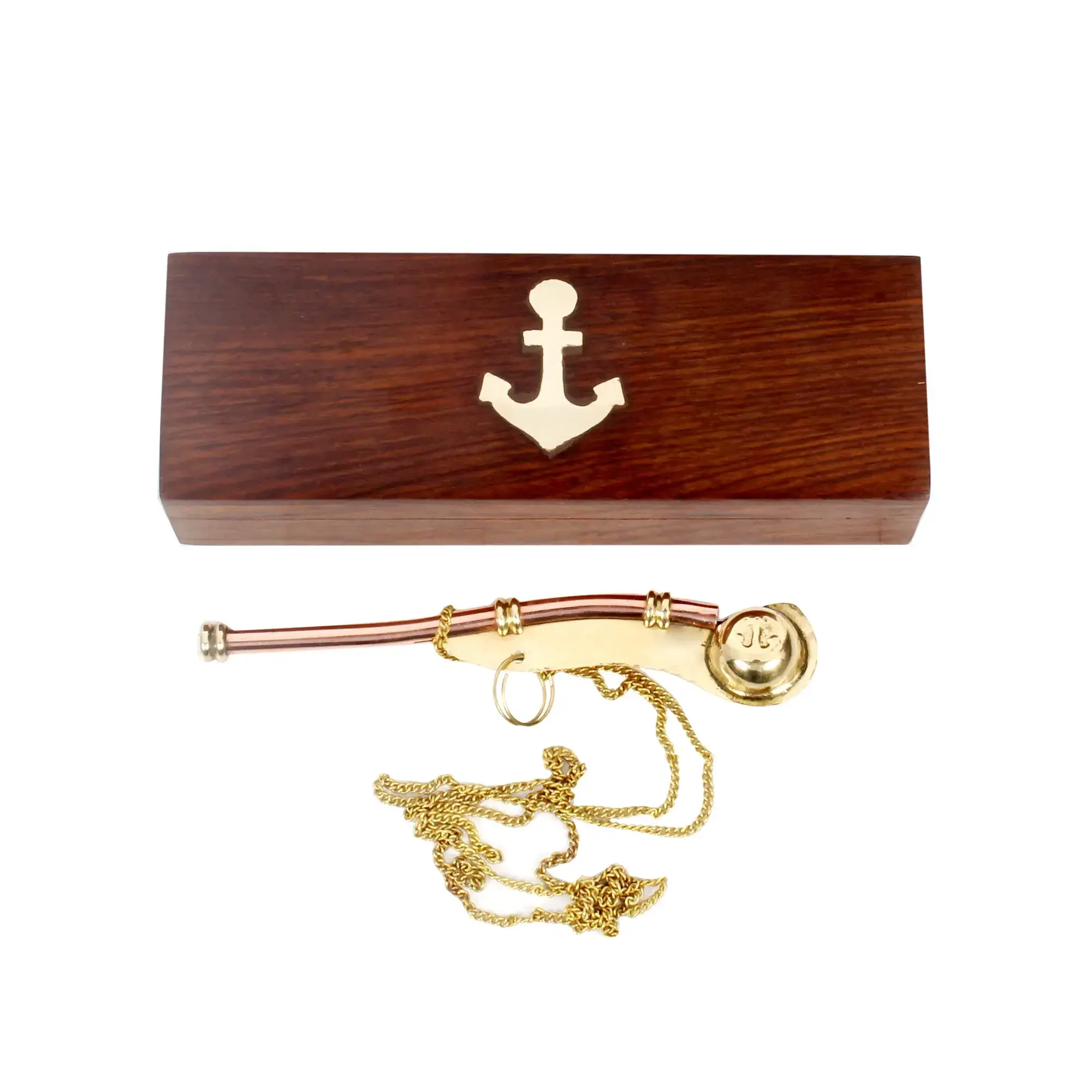 Mesingana bosun zviždaljka 5'' u drvenoj kutiji