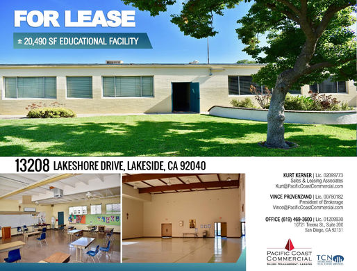 AVAILABLE | +/- 20,490 SF Educational Facility - For Lease in Lakeside