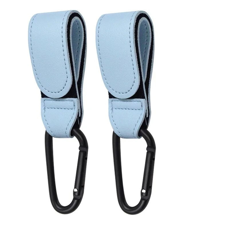 Thumbnail: 2Pcs Leather Cart Hooks Baby Stroller Hook PU Adjustable Pram Hook Organizer Dia