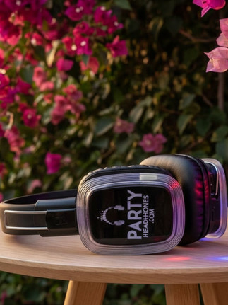 Silent disco event at a garden party for the summer