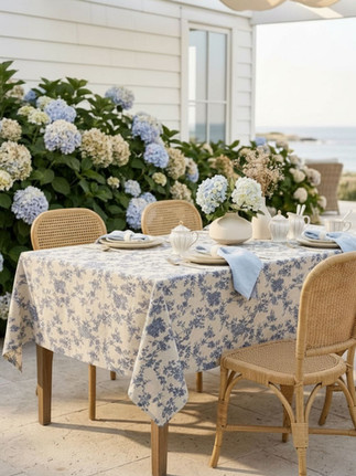 Floral tablecloth for costal grandma party