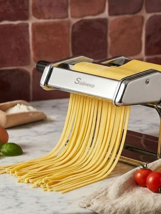 pasta making machine at an Italian Tomato party