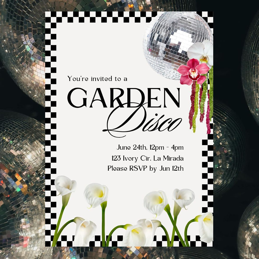 Garden disco invitation