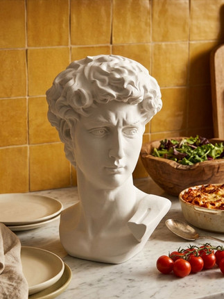 Roman headbust at an Italian Tomato party