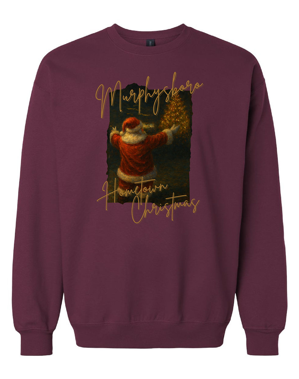 Magical Santa & Tree - Maroon Crewneck Sweatshirt
