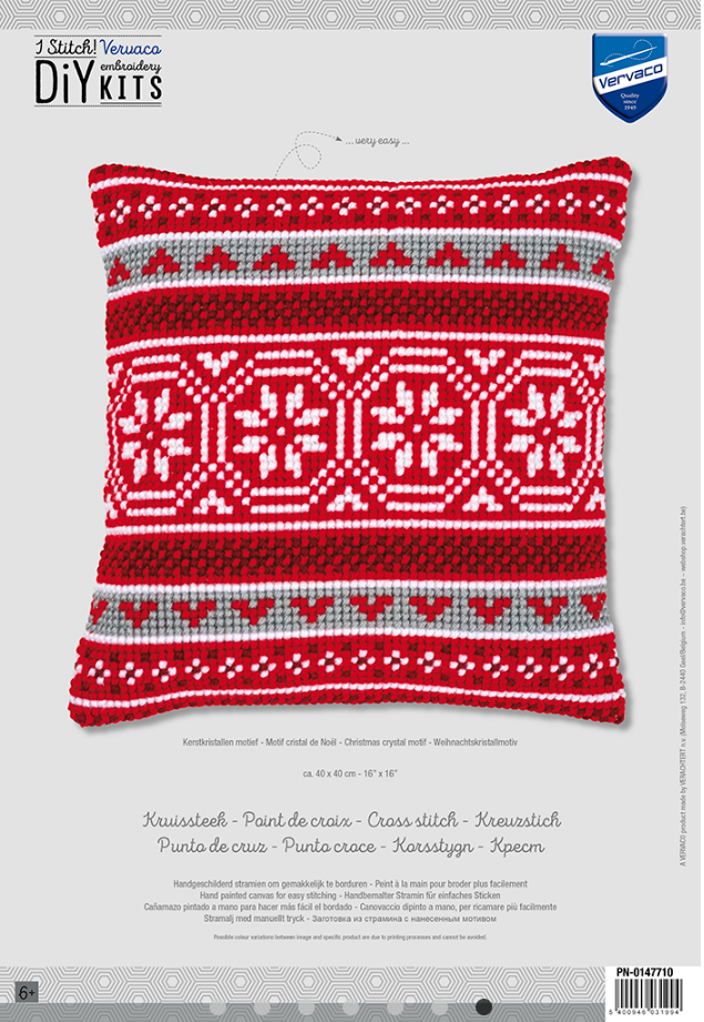 Miniaturbild: Kreuzstichkissen "Weihnachtskristallmotiv I", Stickbild vorgezeichnet, Vervaco
