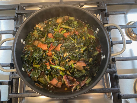 West African Vegan Collards, Sweet Potato and Peanut Stew