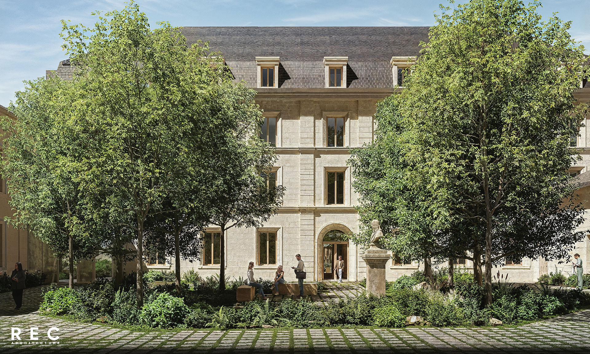 Vu cour d'honneur ©REC Architecture