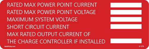 DC- Inverter Warning Write-in Label | Label Friday