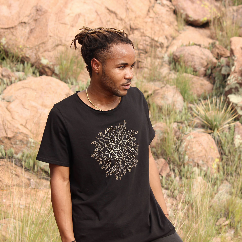 Thumbnail: Connection Flower of life Raw neck tee