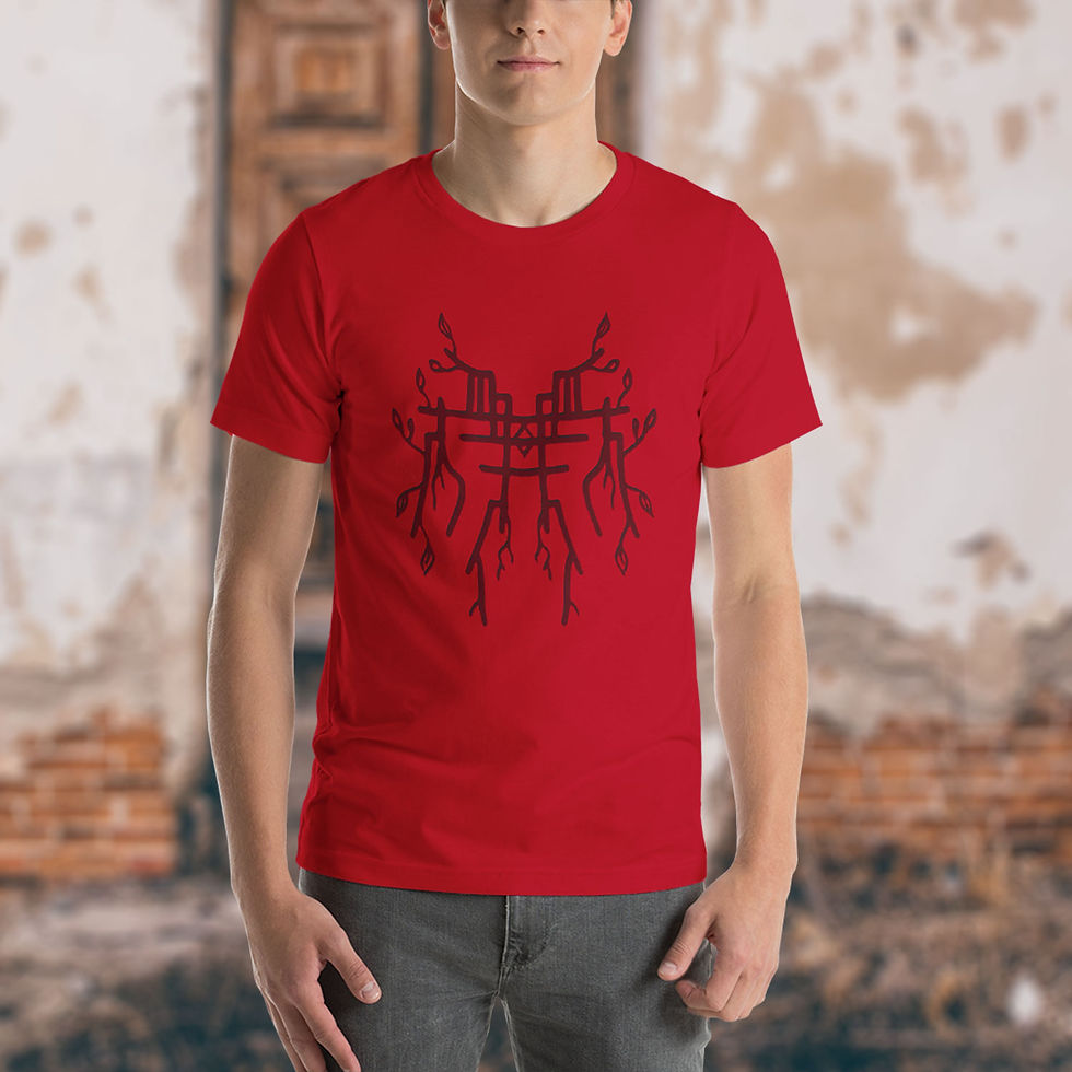 Thumbnail: Mens Cotton Tshirt - Red Tree Temple