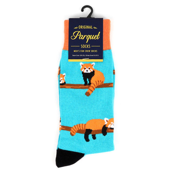 Thumbnail: Red Panda Crew Socks for Men by Parquet