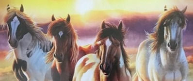 Thumbnail: 500 Piece "Running in the Sun" Round Horse Jigsaw Puzzle by SunsOut