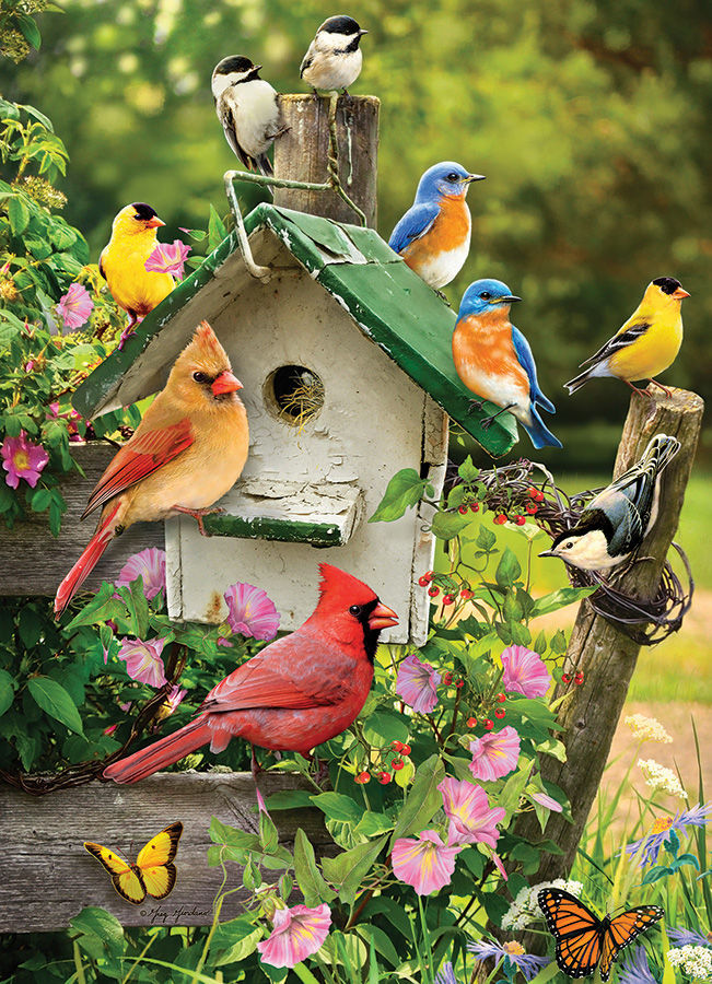 1000 Piece "Summer Birdhouse" Bird Jigsaw Puzzle by Cobble Hill