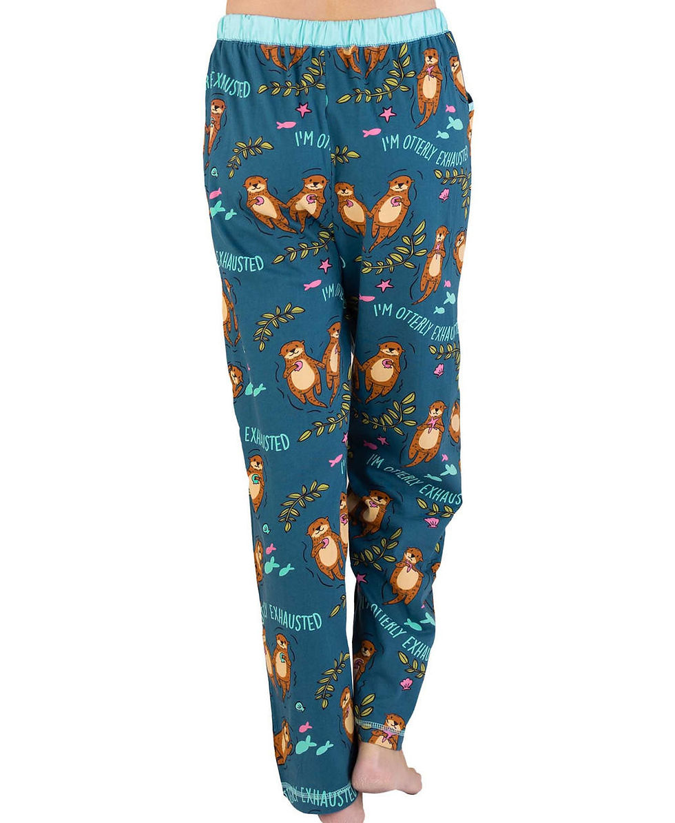Thumbnail: "Otterly Exhausted" Otter Pajama Pants by Lazy One