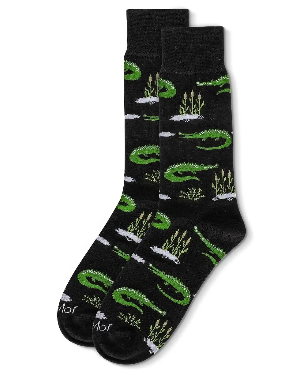 Thumbnail: Alligators Bamboo Blend Crew Socks for Men by Me Moi