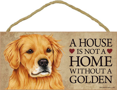 Golden Retriever "Home" Wood Sign