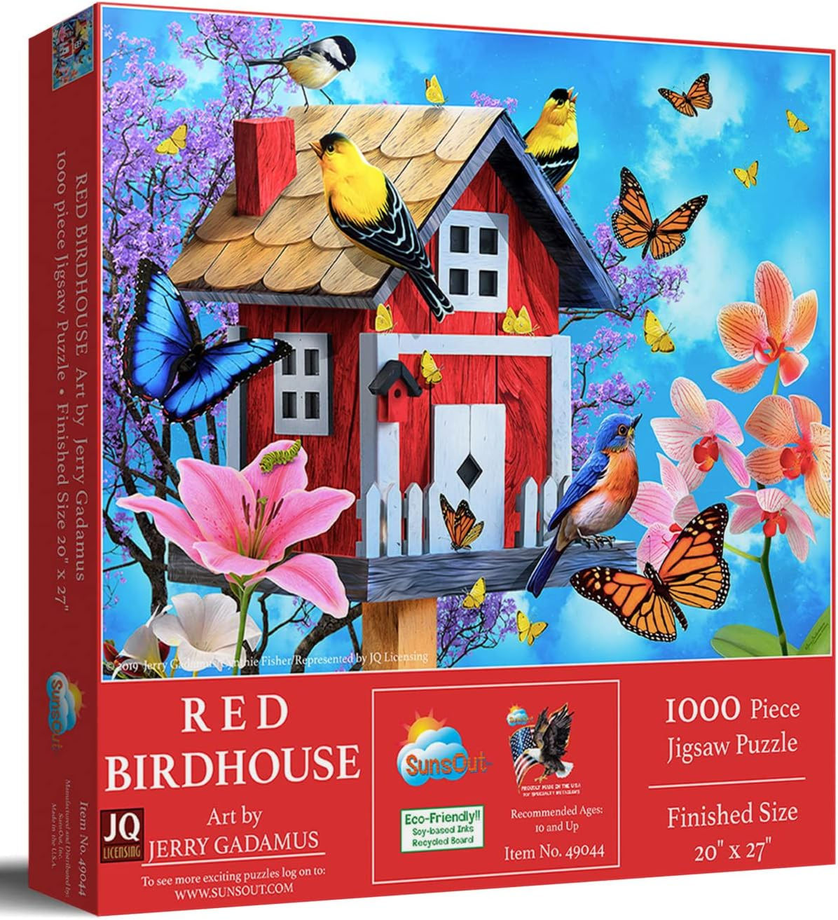 Red Birdhouse 1000 Piece Bird & Butterfly Puzzle by SunsOut