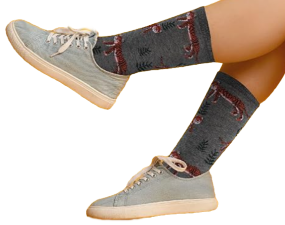 Thumbnail: Tigers Bamboo Blend Crew Socks for Women by Me Moi