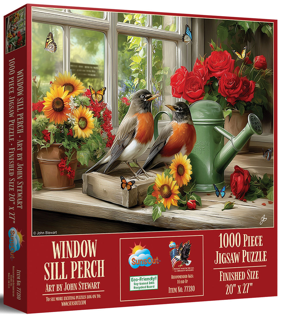 Window Sill Perch 1000 Piece Bird Puzzle by SunsOut