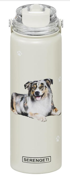 Australian Shepherd Serengeti Insulated Water Bottle by E&S Pets