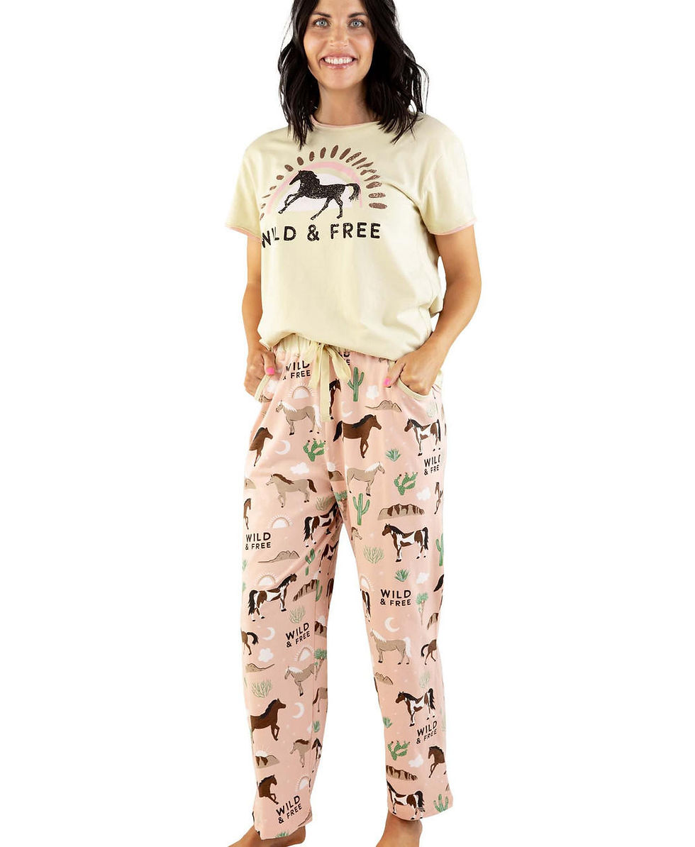 Thumbnail: "Wild & Free" Horse Pajama Set by Lazy One