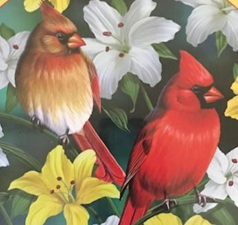 Thumbnail: 500 Piece "Cardinals in the Round" Bird Jigsaw Puzzle by SunsOut