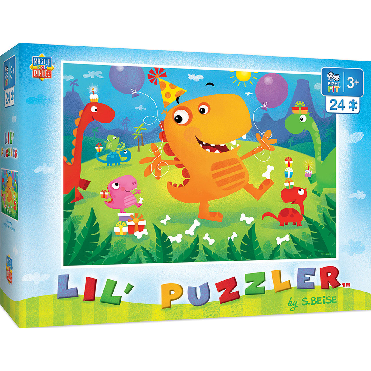 24 Piece Lil' Puzzler "Dino Party" Dinosaur Jigsaw Puzzle by MasterPieces