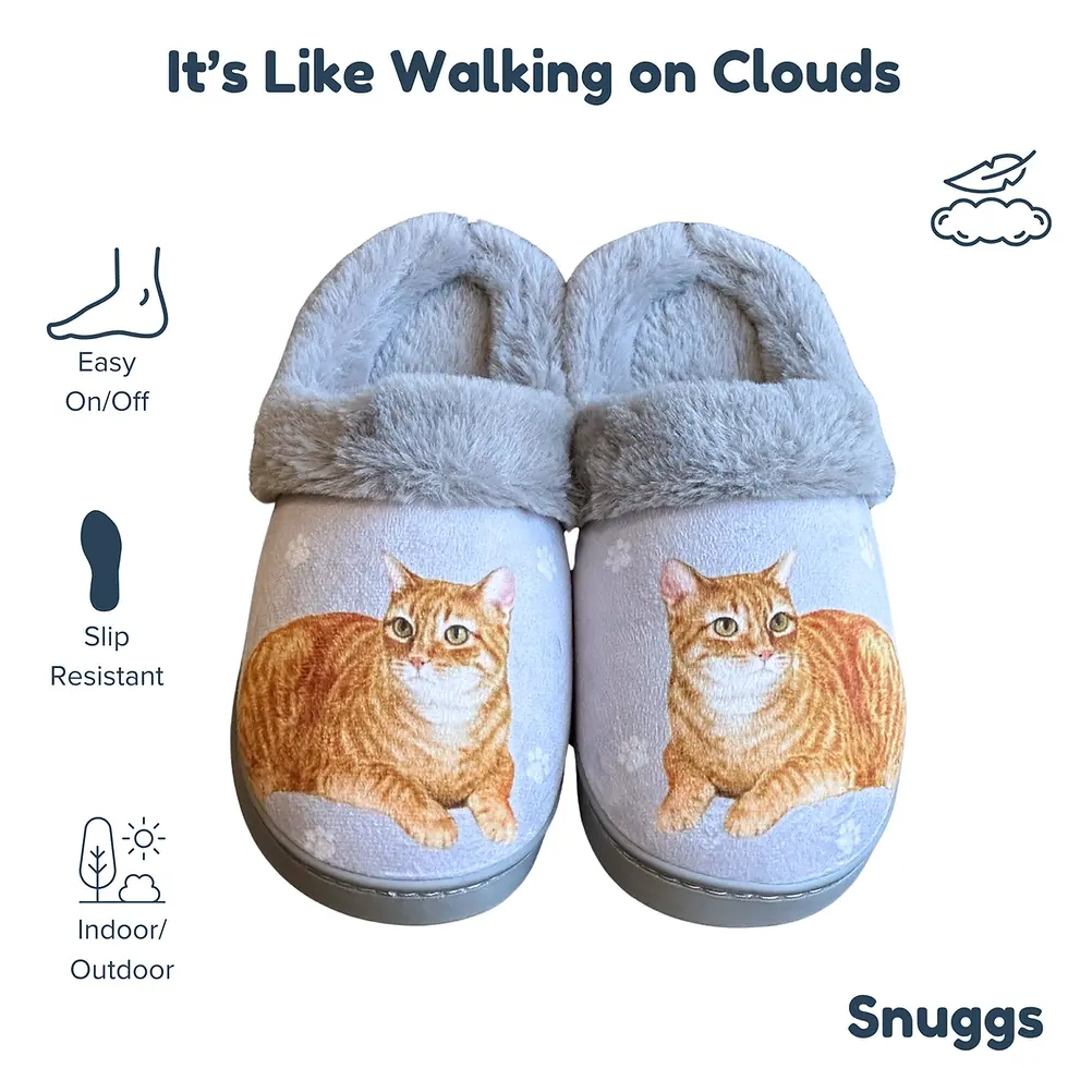 Orange Tabby Cat Snuggs Slippers by E&S Pets