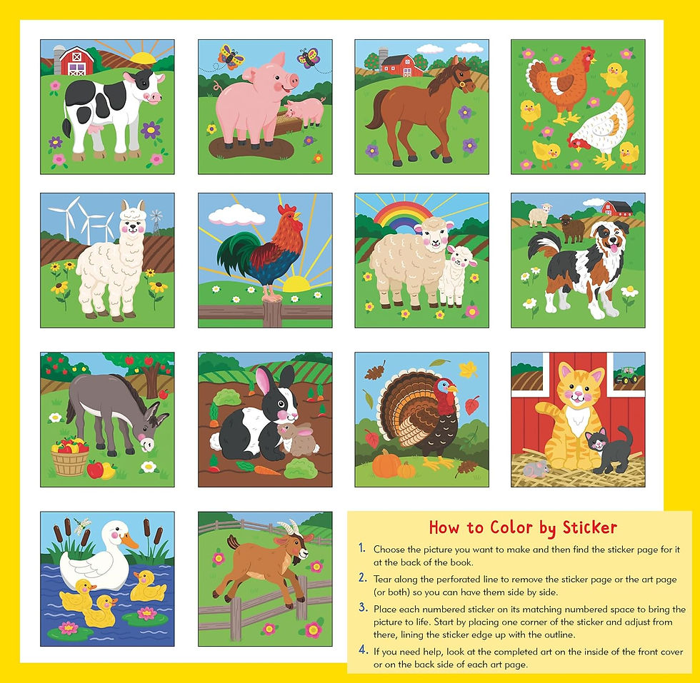 Farm Animals Color by Sticker Book by Peter Pauper