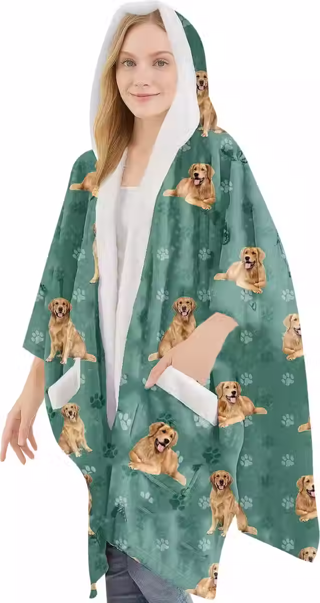 Golden Retriever Snuggs Wrap Blanket Hoodie by E&S Pets