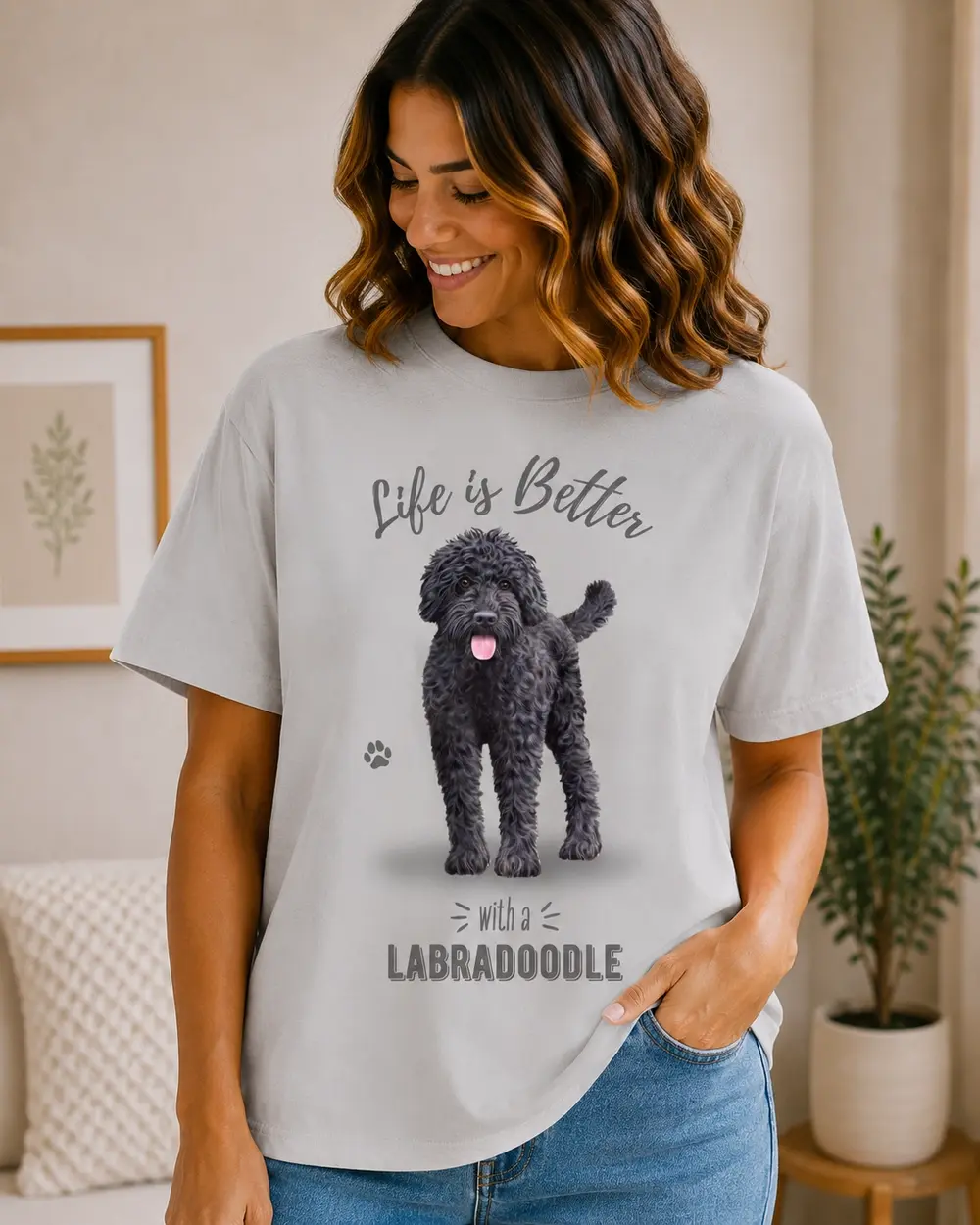 Black Labradoodle T-Shirt by E&S Pets