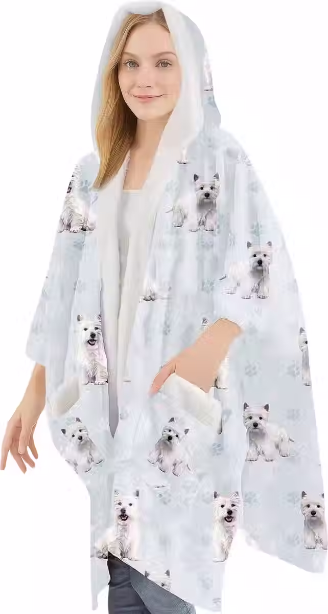 Westie Snuggs Wrap Blanket Hoodie by E&S Pets