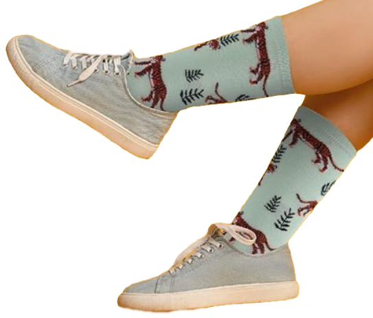 Thumbnail: Tigers Bamboo Blend Crew Socks for Women by Me Moi