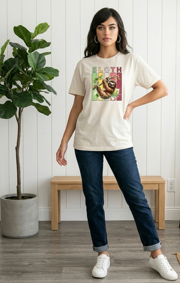 Thumbnail: Sloth Colorblock T-Shirt by All About Animals