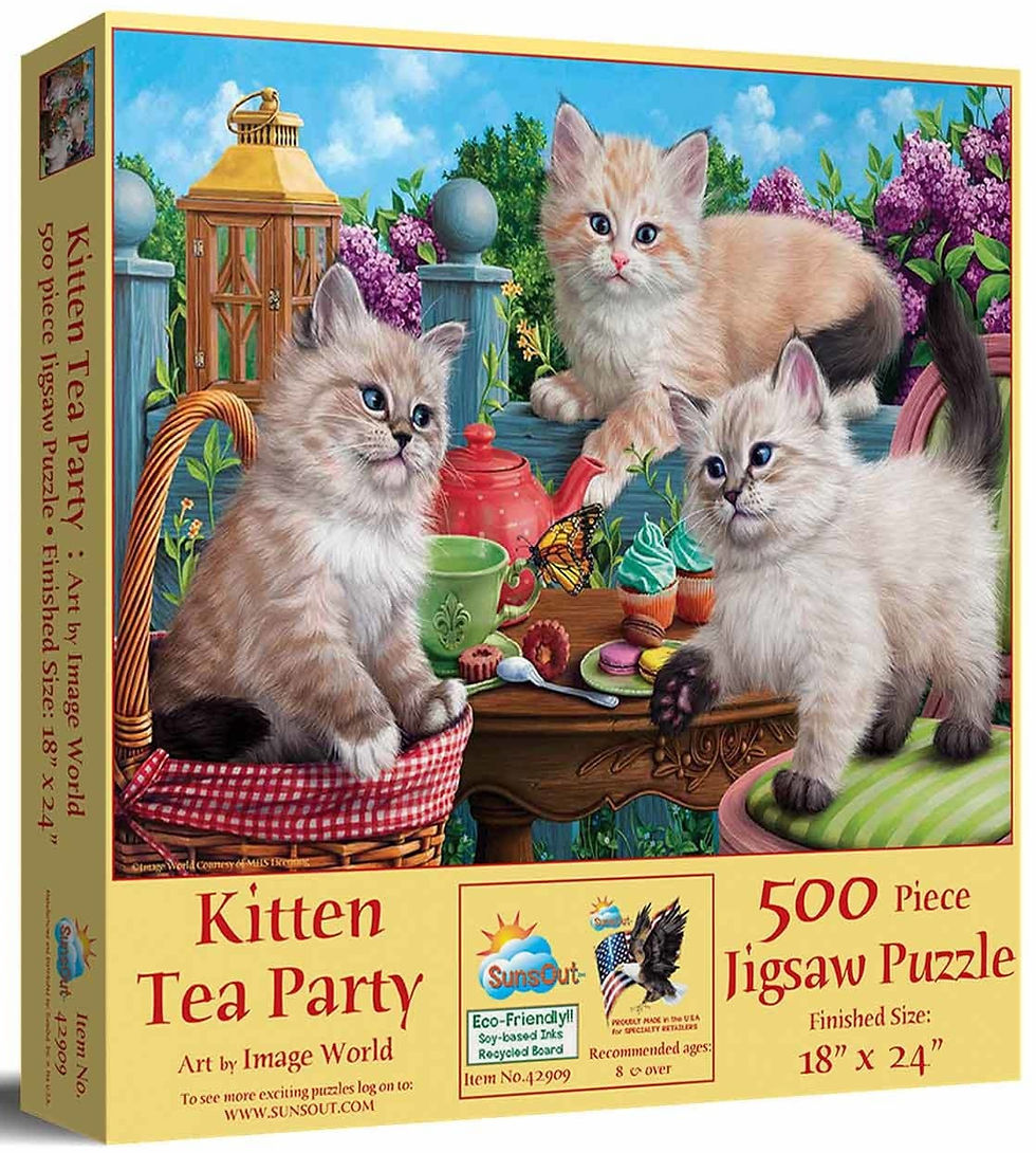 Kitten Tea Party 500 Piece Cat Puzzle by SunsOut