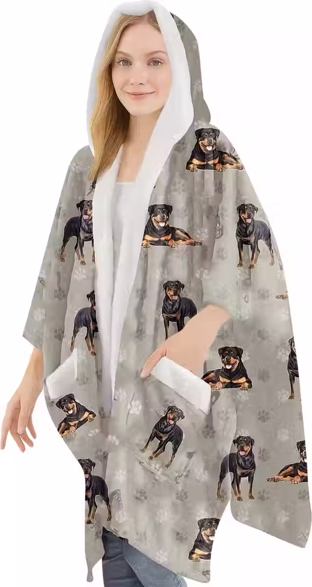 Rottweiler Snuggs Wrap Blanket Hoodie by E&S Pets