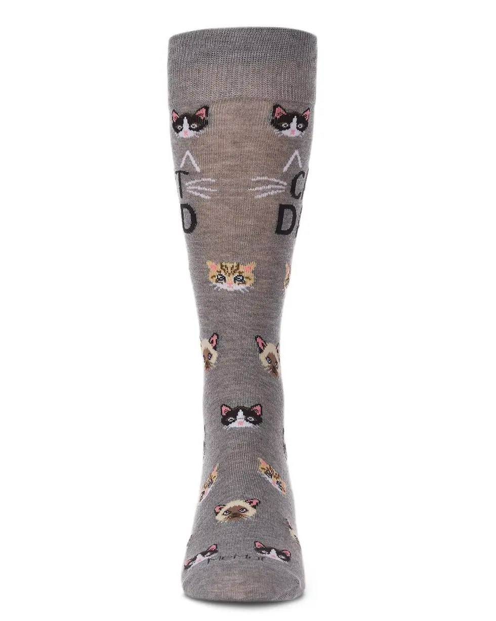 Thumbnail: Cat Dad Bamboo Blend Crew Socks for Men by Me Moi
