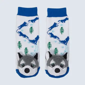 Husky Dog Slipper Socks by Messy Moose