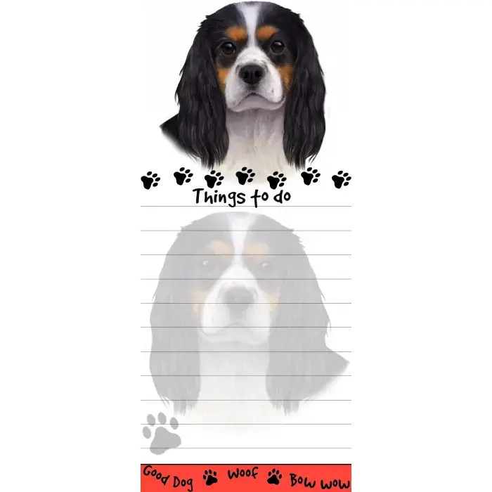 Thumbnail: Tri-Color Cavalier King Charles Magnetic Notepad By E&S Pets