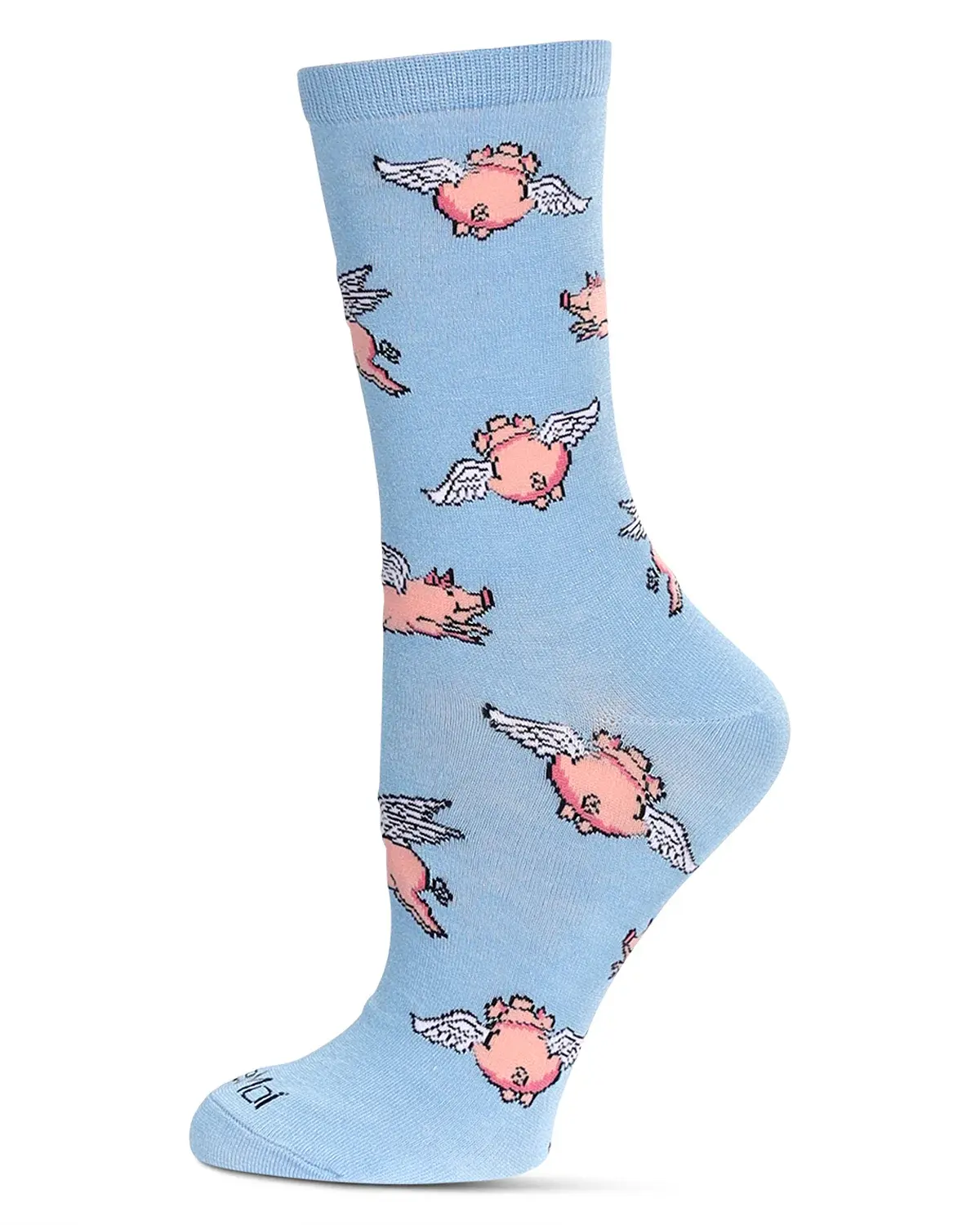 Flying Pigs Bamboo Blend Crew Socks for Women by Me Moi