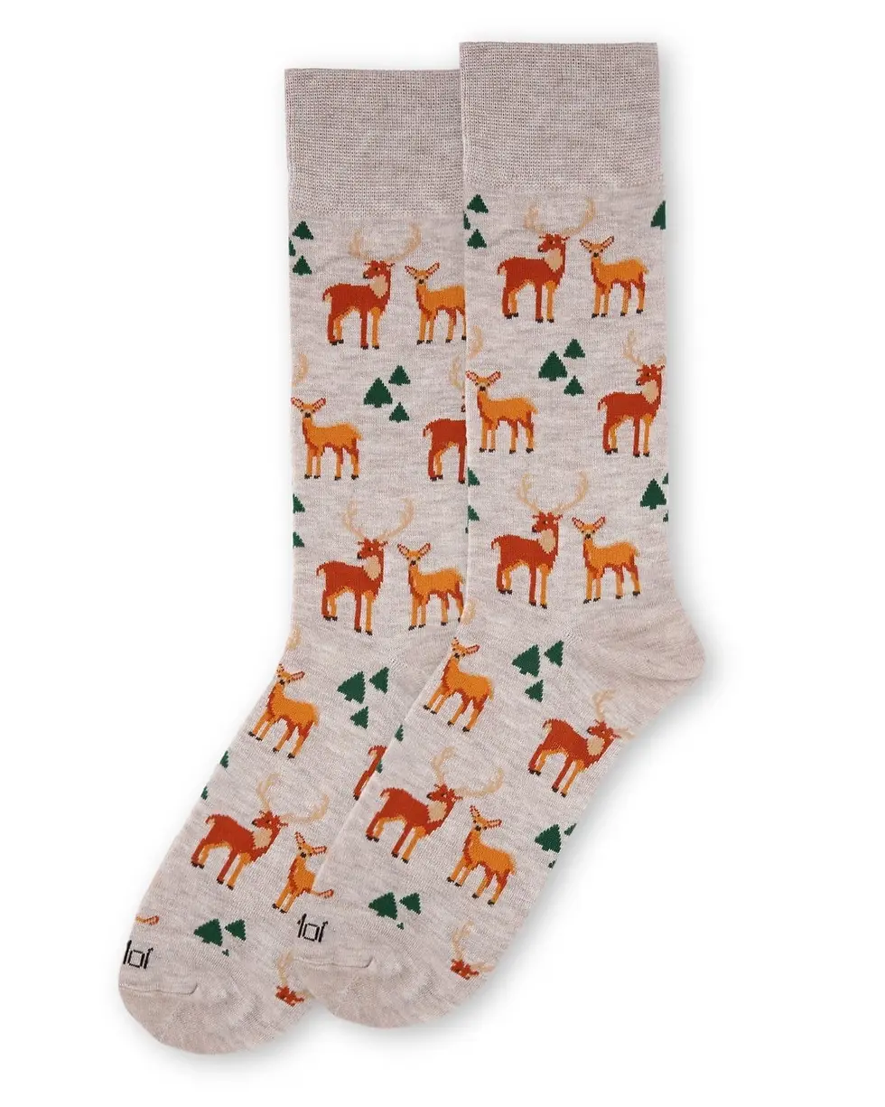 Thumbnail: Deer Bamboo Blend Crew Socks for Men by Me Moi