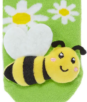 closeup of Bee Slipper Socks by Messy Moose