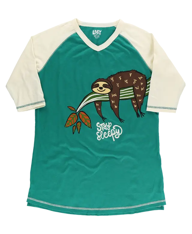 "Stay Sleepy" Sloth Pajama Top by Lazy One